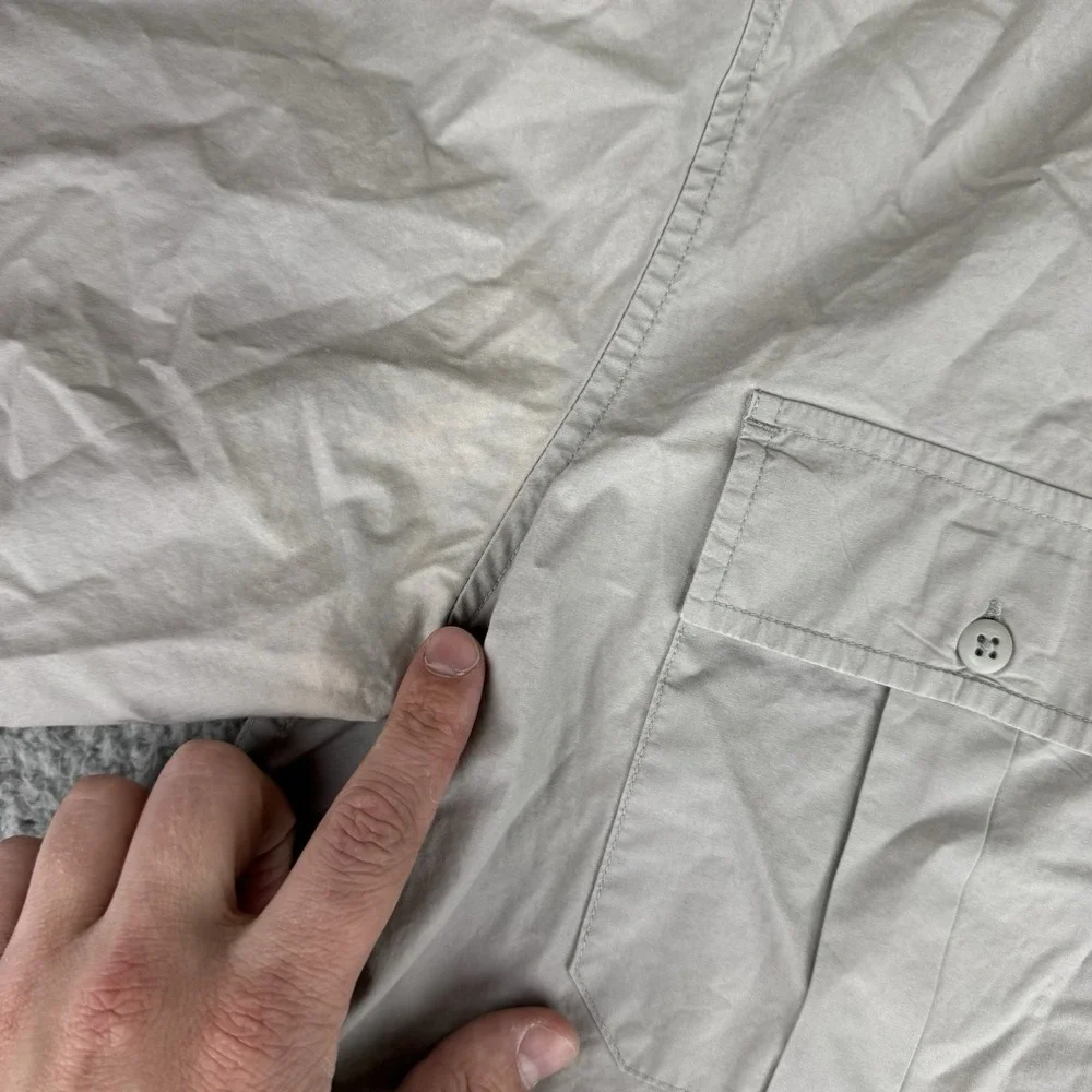 Timberland Shirt Men's Size Large Khaki Button-Up Long Sleeve Pockets Rugged Fit